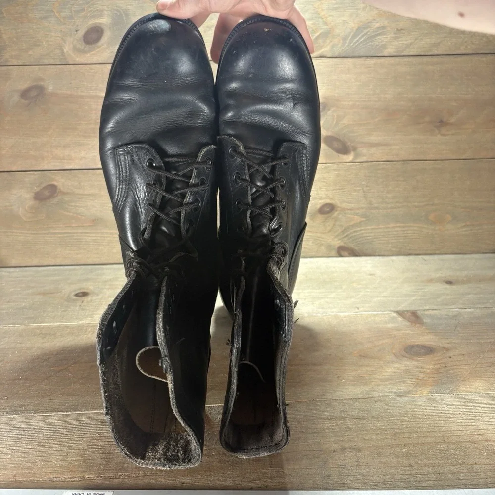 vintage ro search mens size 10.5 shoes black leather combat military boots